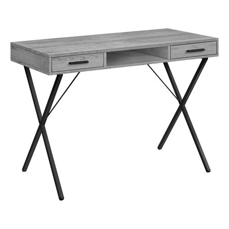 MONARCH SPECIALTIES Computer Desk, Home Office, Laptop, Left, Right Set-up, Storage Drawers, 42"L, Work, Metal, Grey I 7792